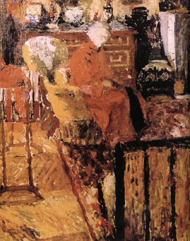 Edouard Vuillard Vial mother wearing a red jacket